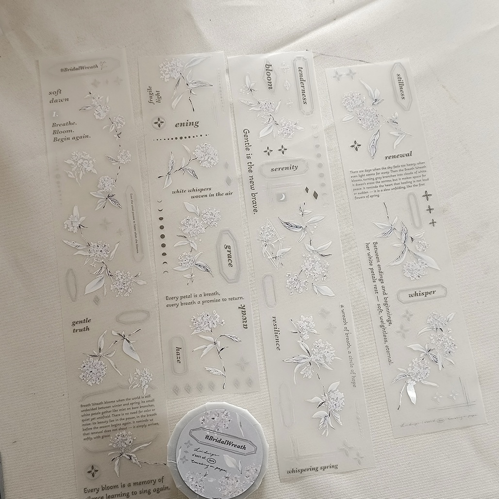 樂意x羊君x紙上旅行．麻葉繡線菊 5cm割型霧面PET膠帶 <整捲/分裝>