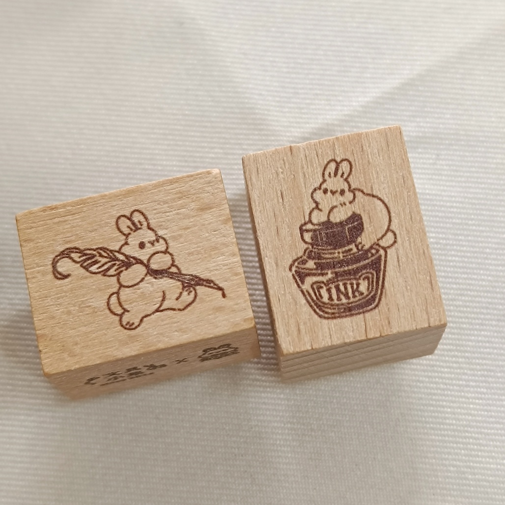 Pei+Pei x 文具小集．小兔持筆/墨水瓶 印章