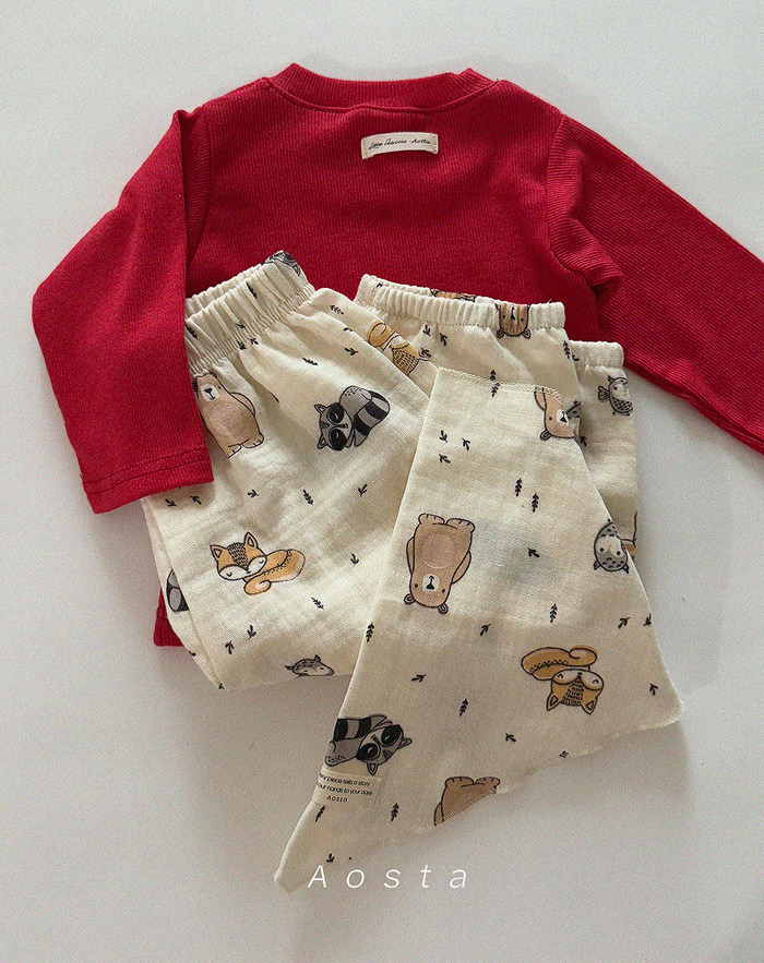 正韓春aosta 六色小童趣日常褲