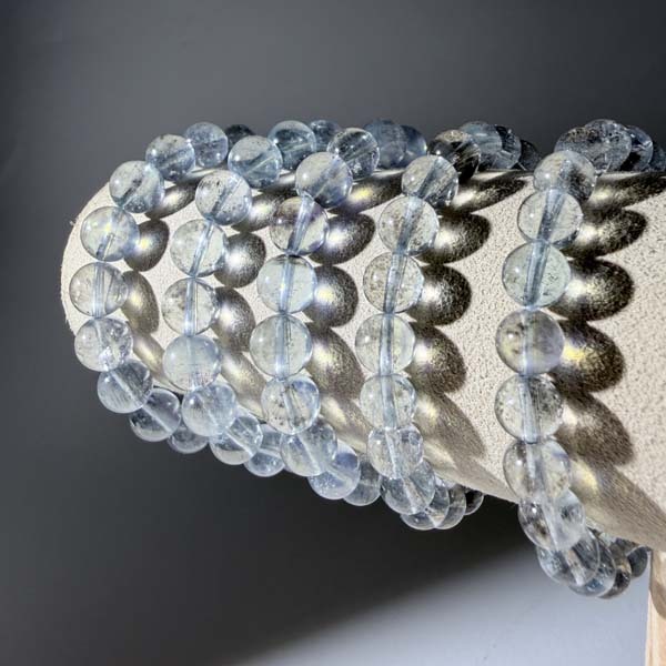 銀爆閃海藍寶手串