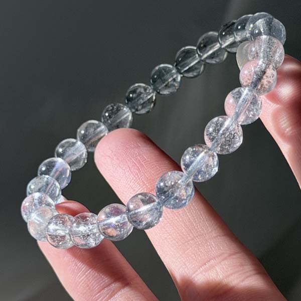 銀爆閃海藍寶手串