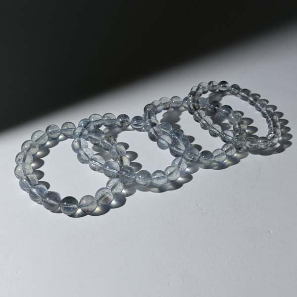 銀爆閃海藍寶手串