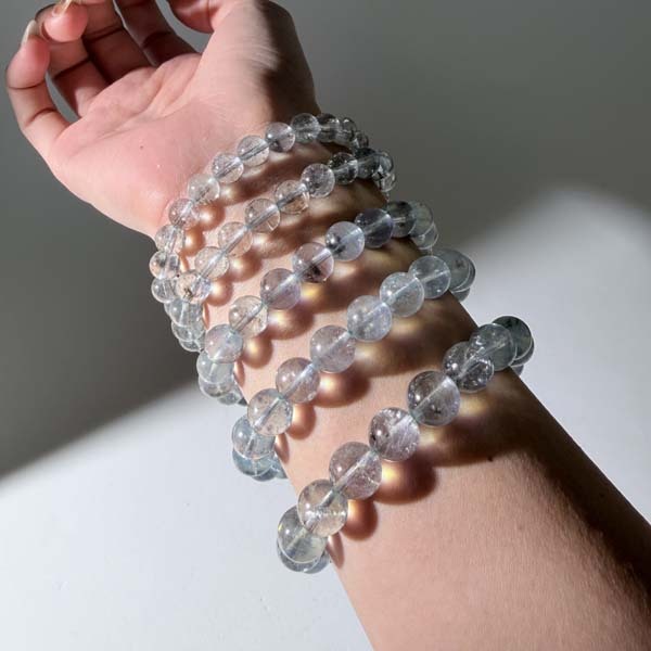 銀爆閃海藍寶手串