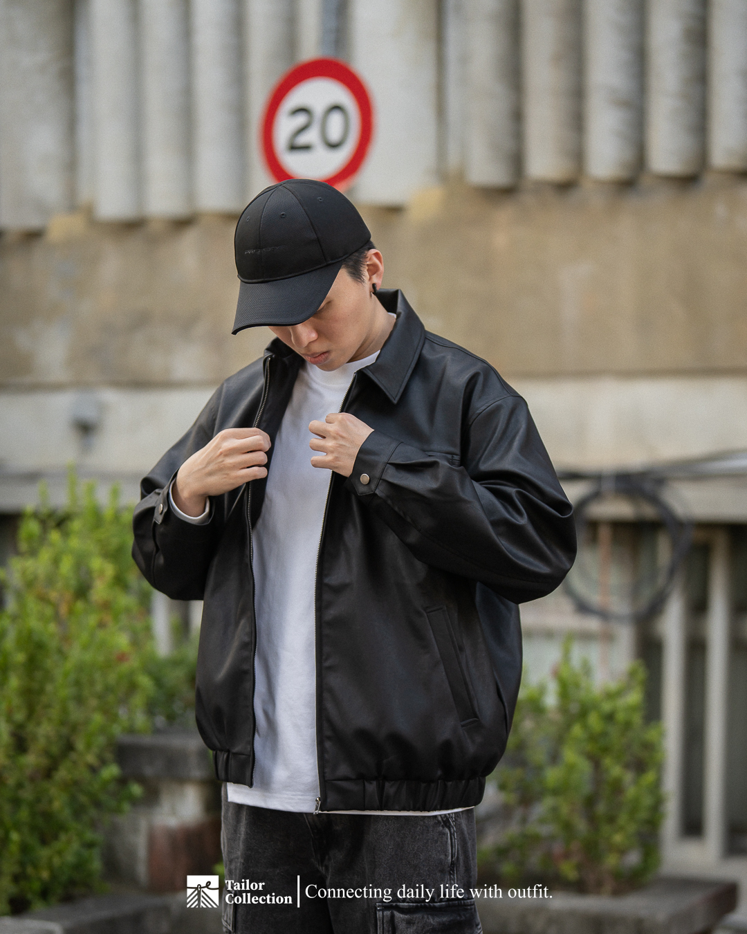 #預購 Tailor collection 美式復古 翻領 機車皮外套 黑