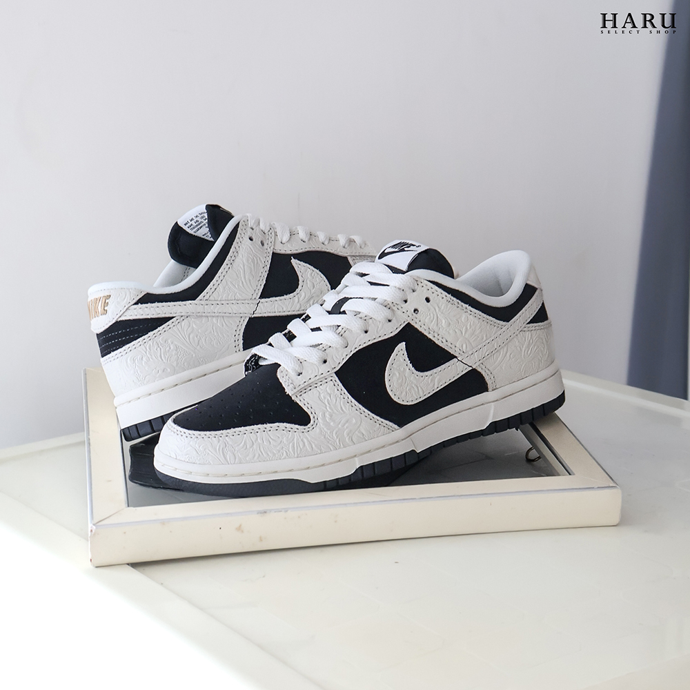 Nike Dunk Low 白黑 麂皮 浮雕 反轉熊貓 黑色白奶油 馬年限定 女休閒鞋 IF3944-001