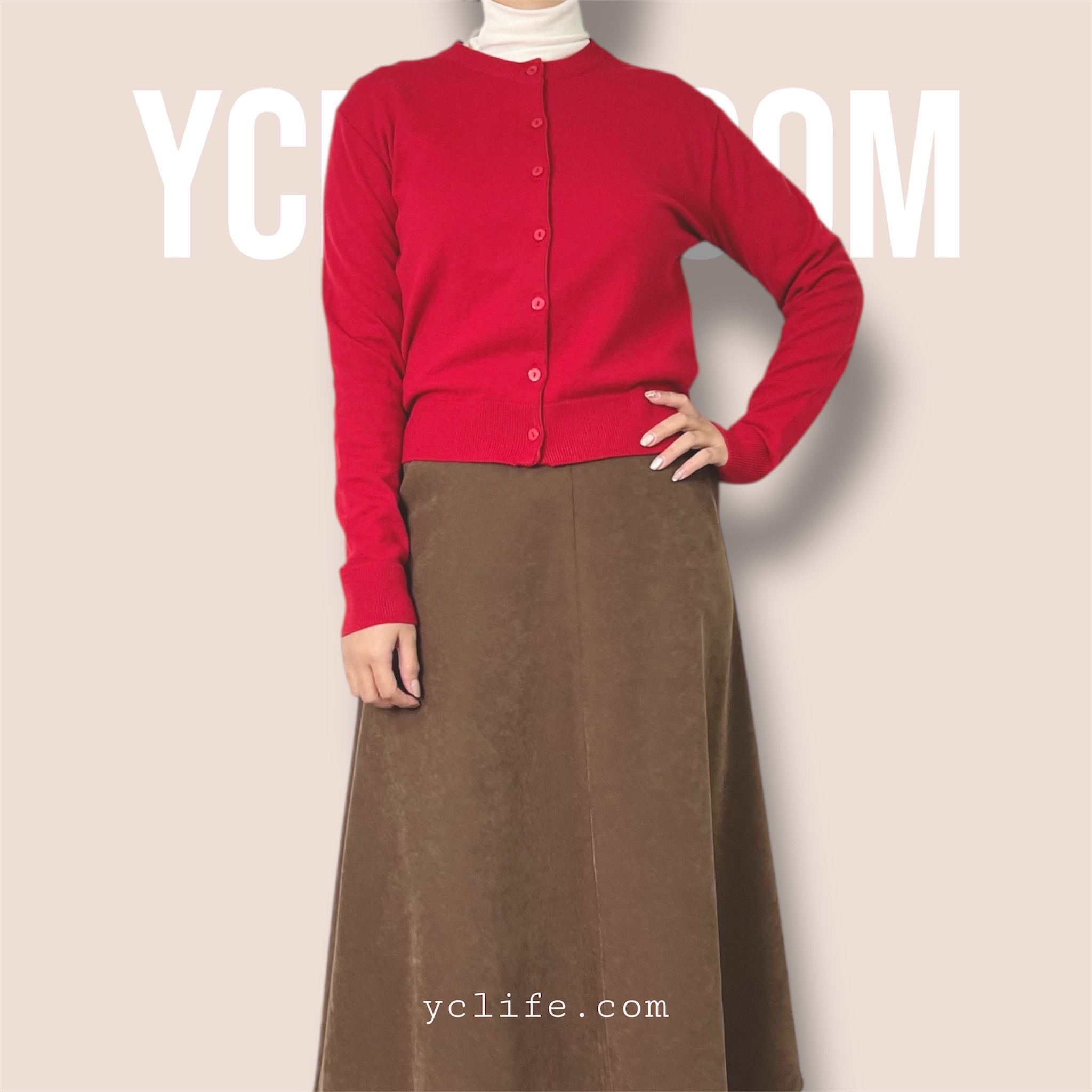 幸運圓領開襟針織衫