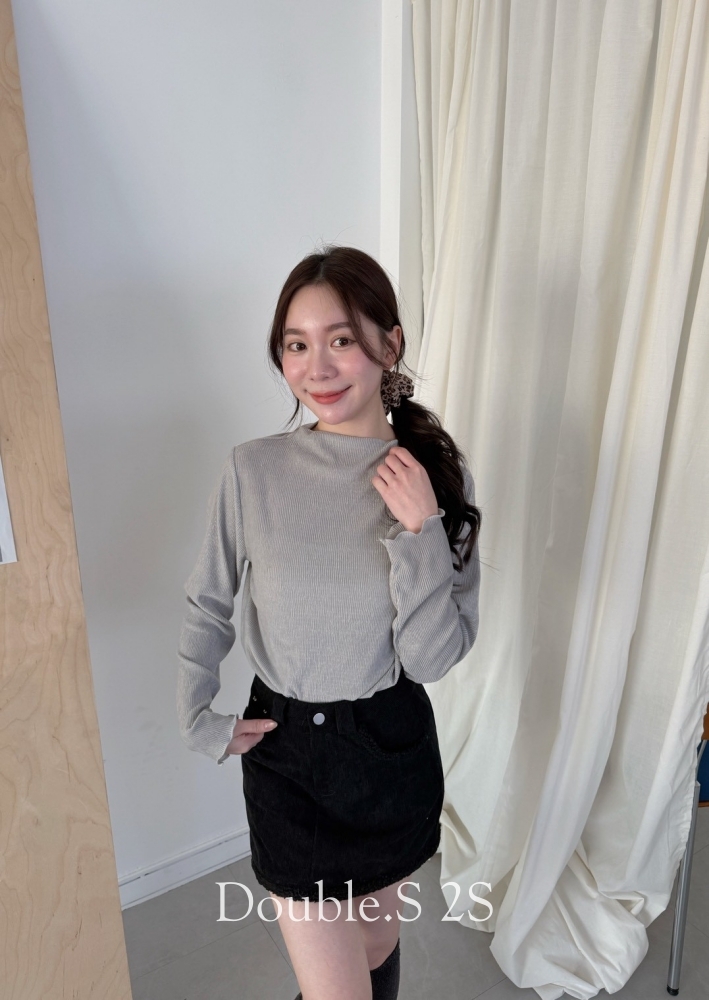 波紋光澤感捲邊TEE*3色