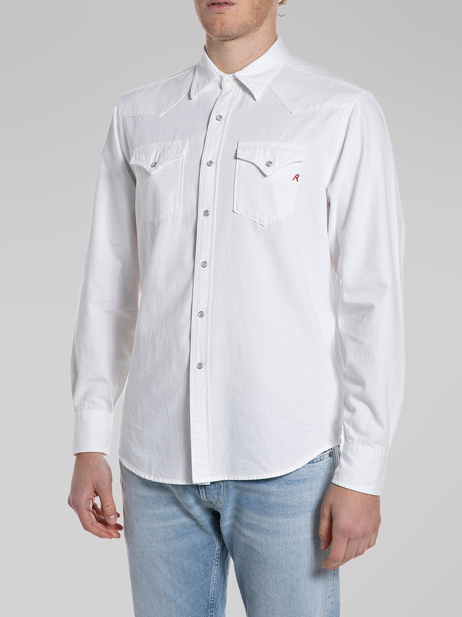 白色西部牛仔風襯衫