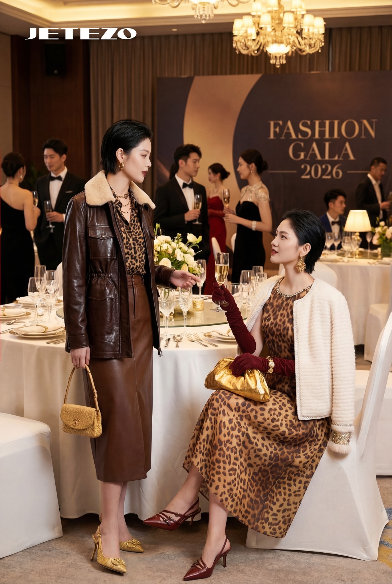 BE15120C1 城市焦糖皮革窄版裙