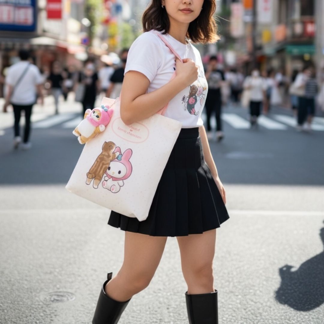 26043-MM Sanrio My Melody × 鯊魚貓限定聯乘雙面帆布袋