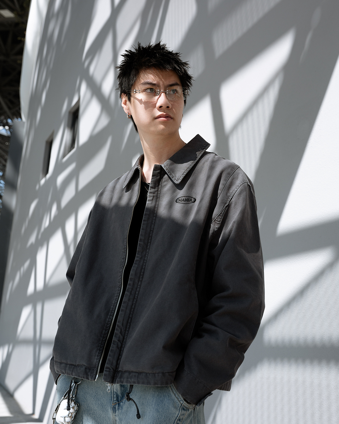 MANIA 酵石洗舊底特律夾克外套 黑/灰 25 A/W Detroit Jacket