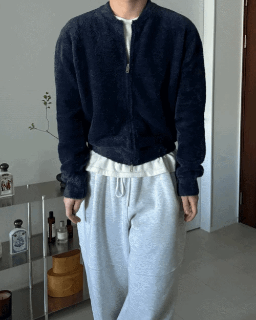 安哥拉羊毛針織拉鍊開襟衫