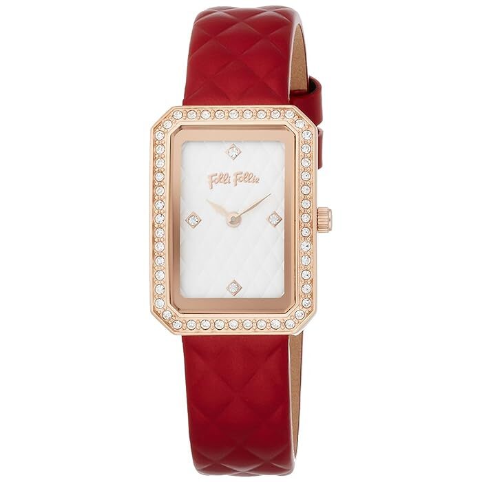 【Folli Follie 芙麗芙麗】WF16B026SSW  晶鑽 復古時尚 小香風皮革 紅色 女錶 手錶
