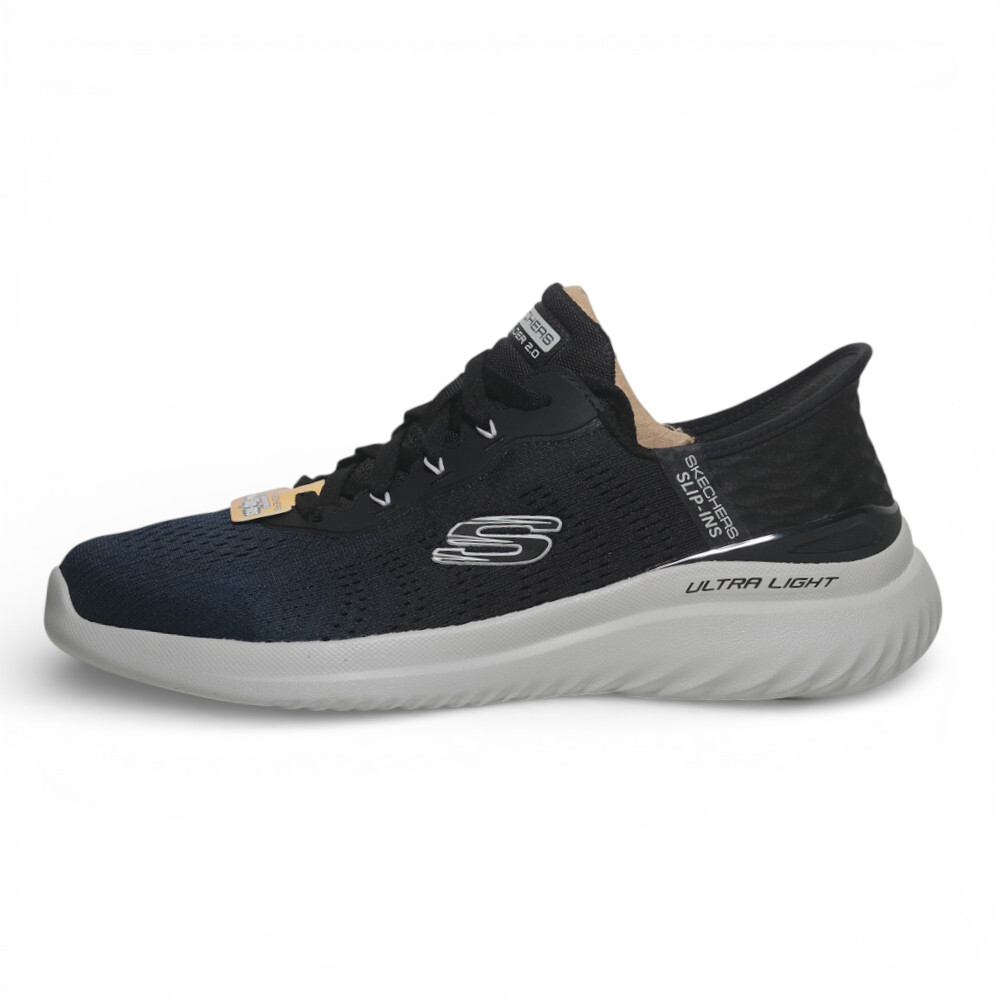 SKECHERS 慢跑鞋 BOUNDER 2.0 黑藍 瞬穿 寬楦 男 232928WNVBK