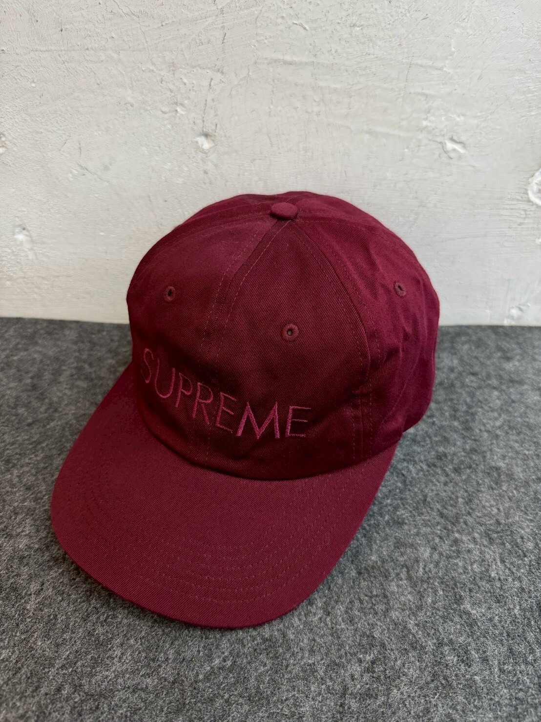 SUPREME 15FW Tonal Logo Burgundy 6 panel