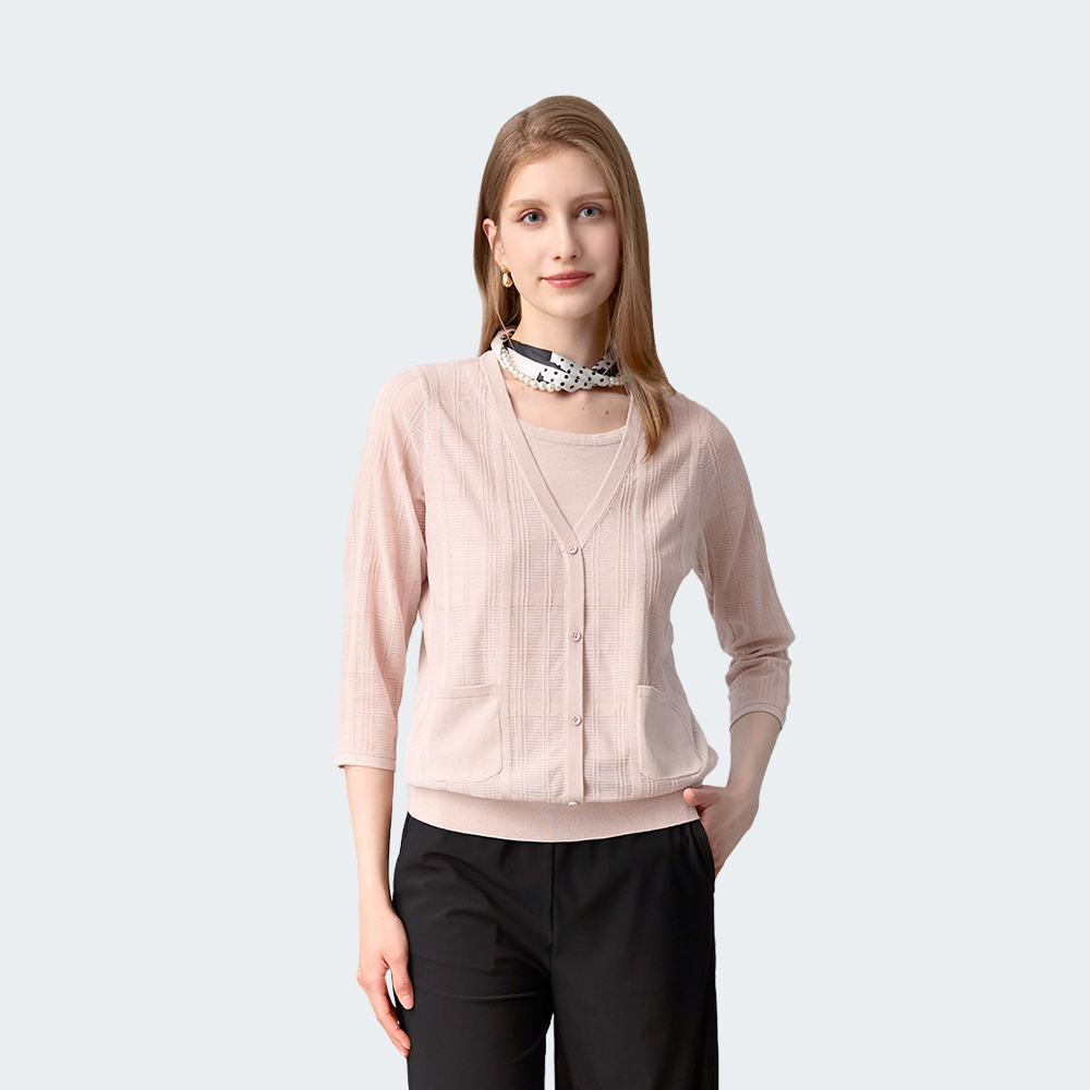 直紋口袋針織上衣