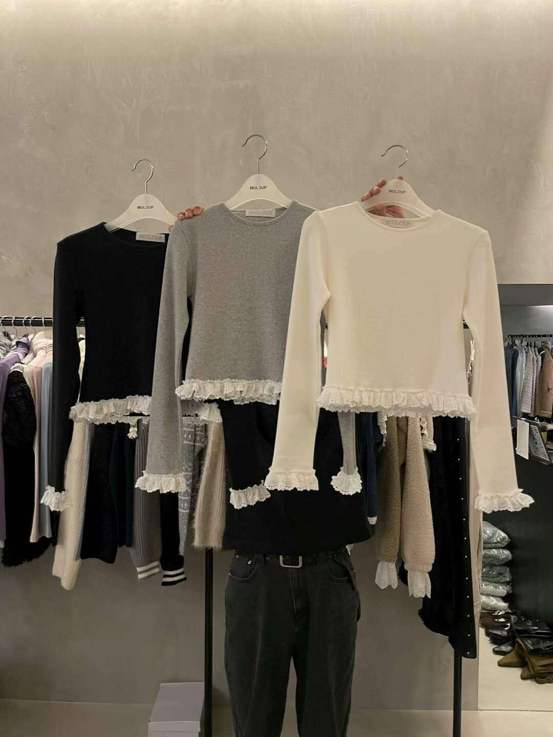 MP5444 蕾絲褶皺圓領上衣 *特價* (優惠碼同充值購物金不適用)