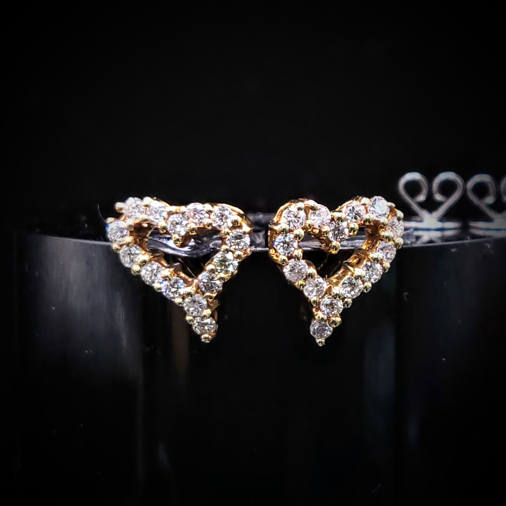 全新18K金38份鑽石耳環