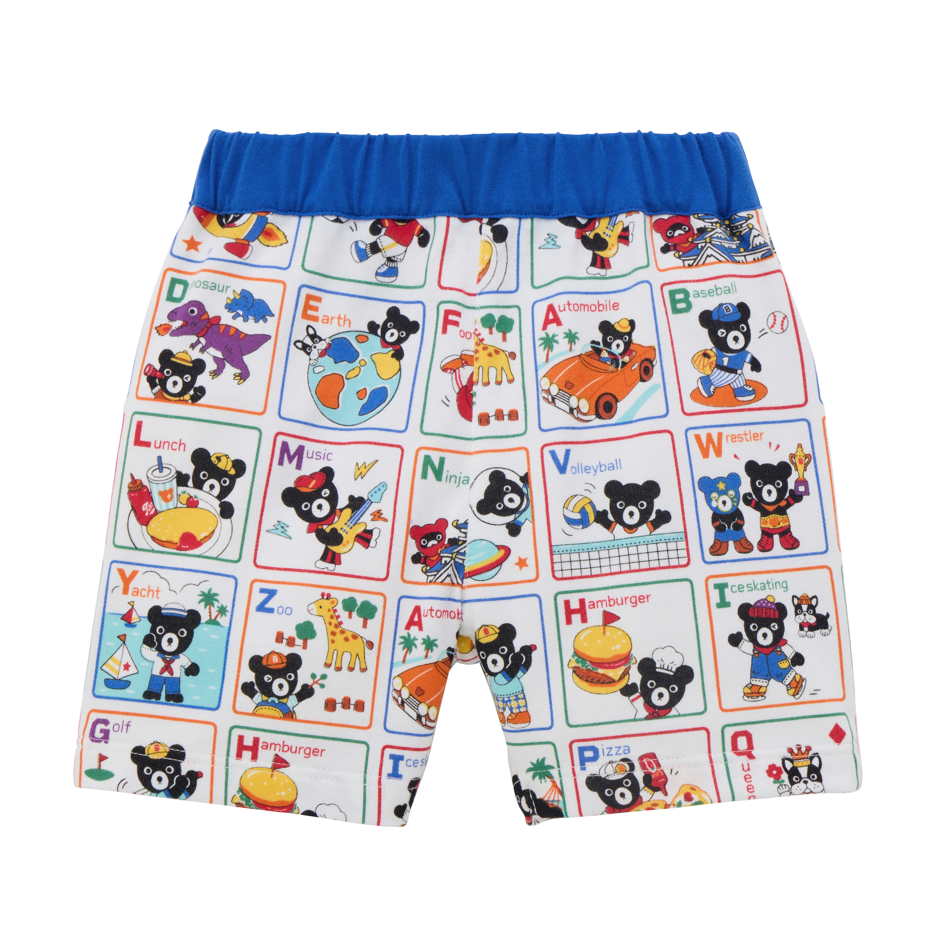 DOUBLE_B 字母印花五分休閒褲-白色