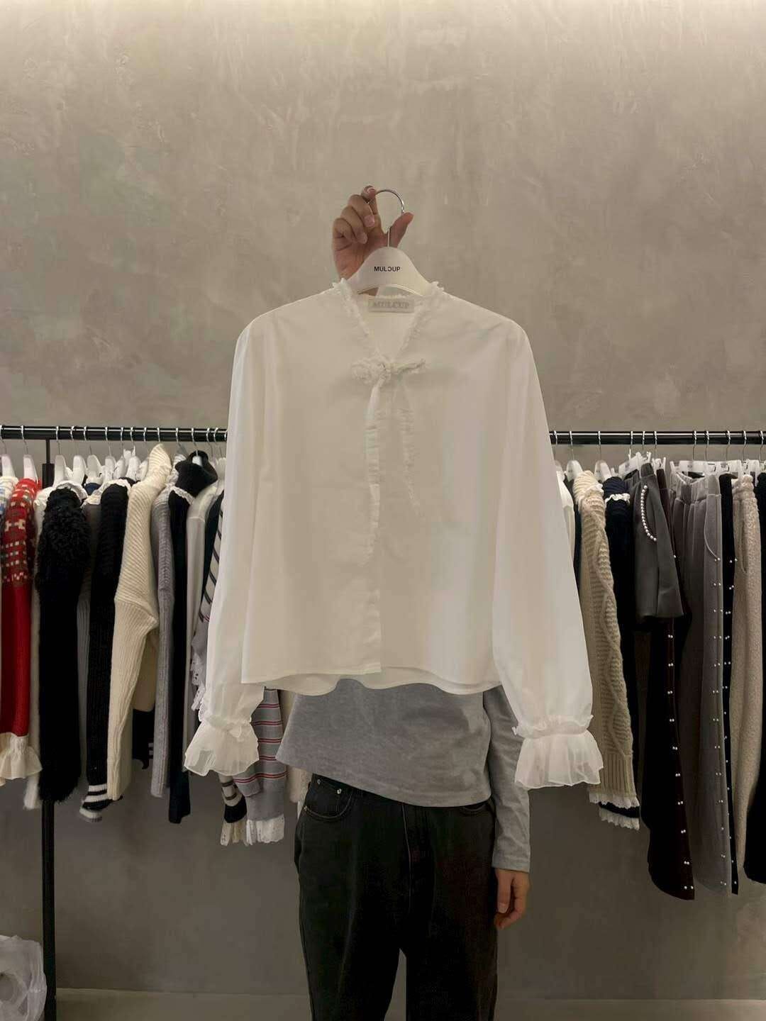 MP5452 綁帶領口宮廷袖襯衫 *特價* (優惠碼同充值購物金不適用)