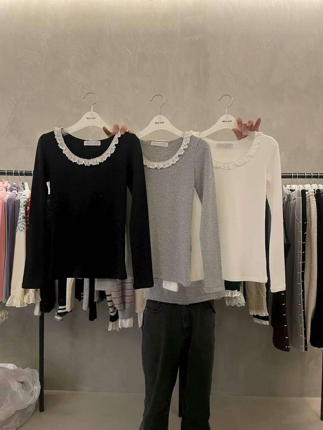 MP5453 小蕾絲圓領棉上衣 *特價* (優惠碼同充值購物金不適用)