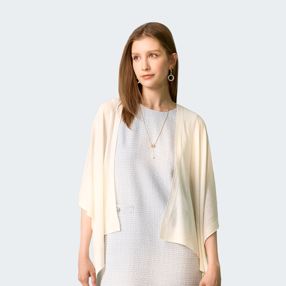 垂墜針織披肩上衣