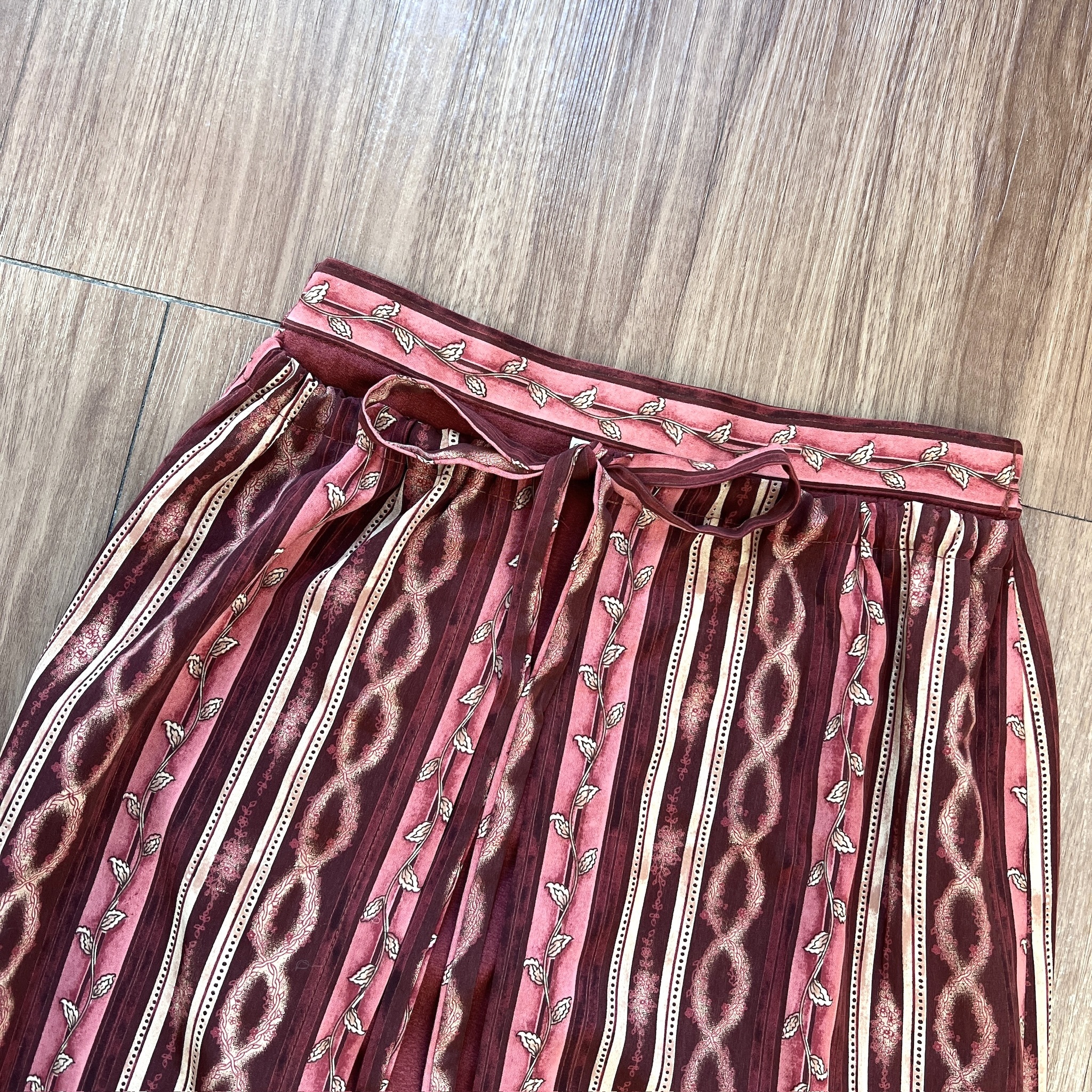 水蜜桃粉色假兩件半身裙