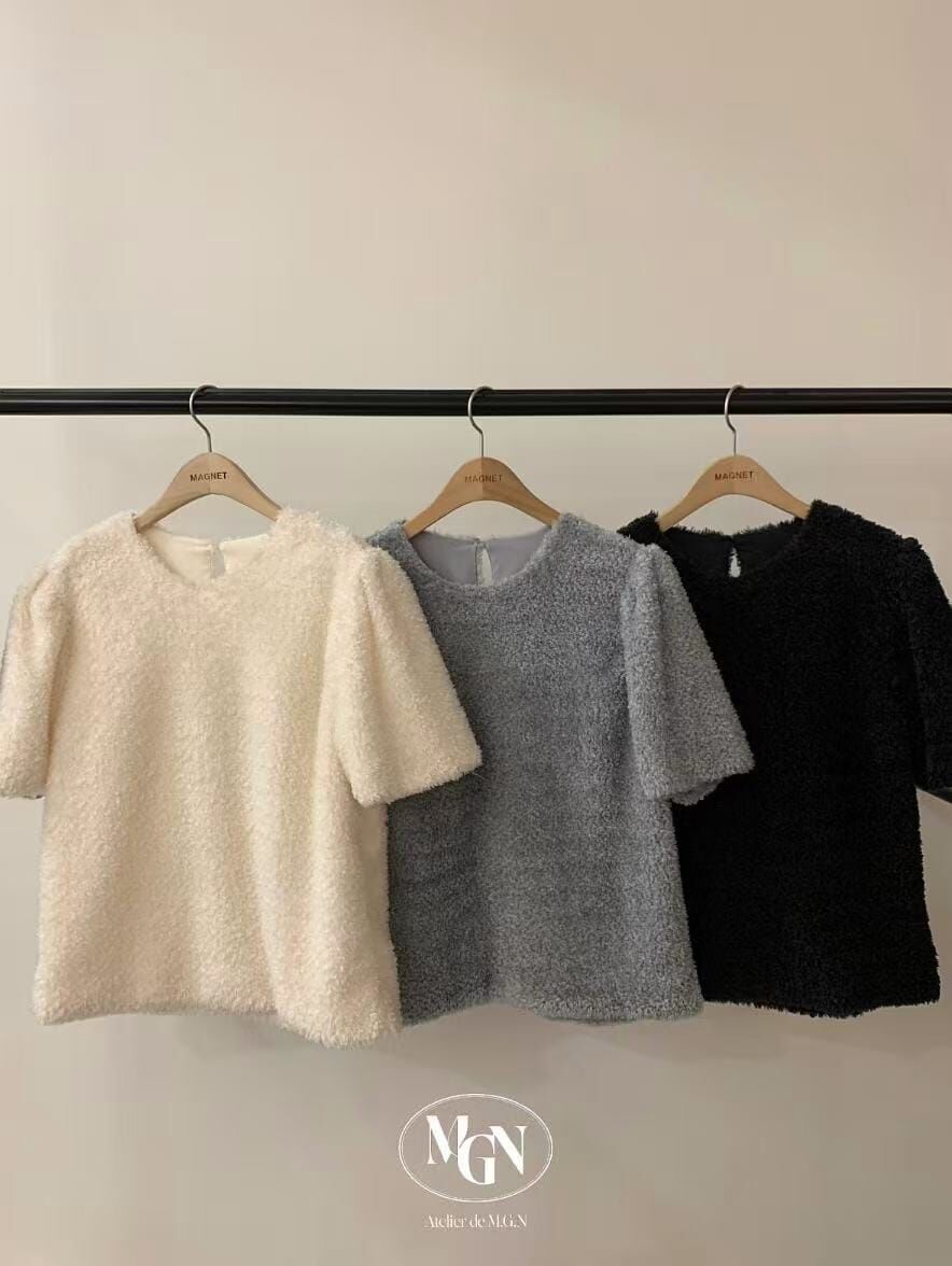 MN5409 毛毛短袖上衣 *特價* (優惠碼同充值購物金不適用)