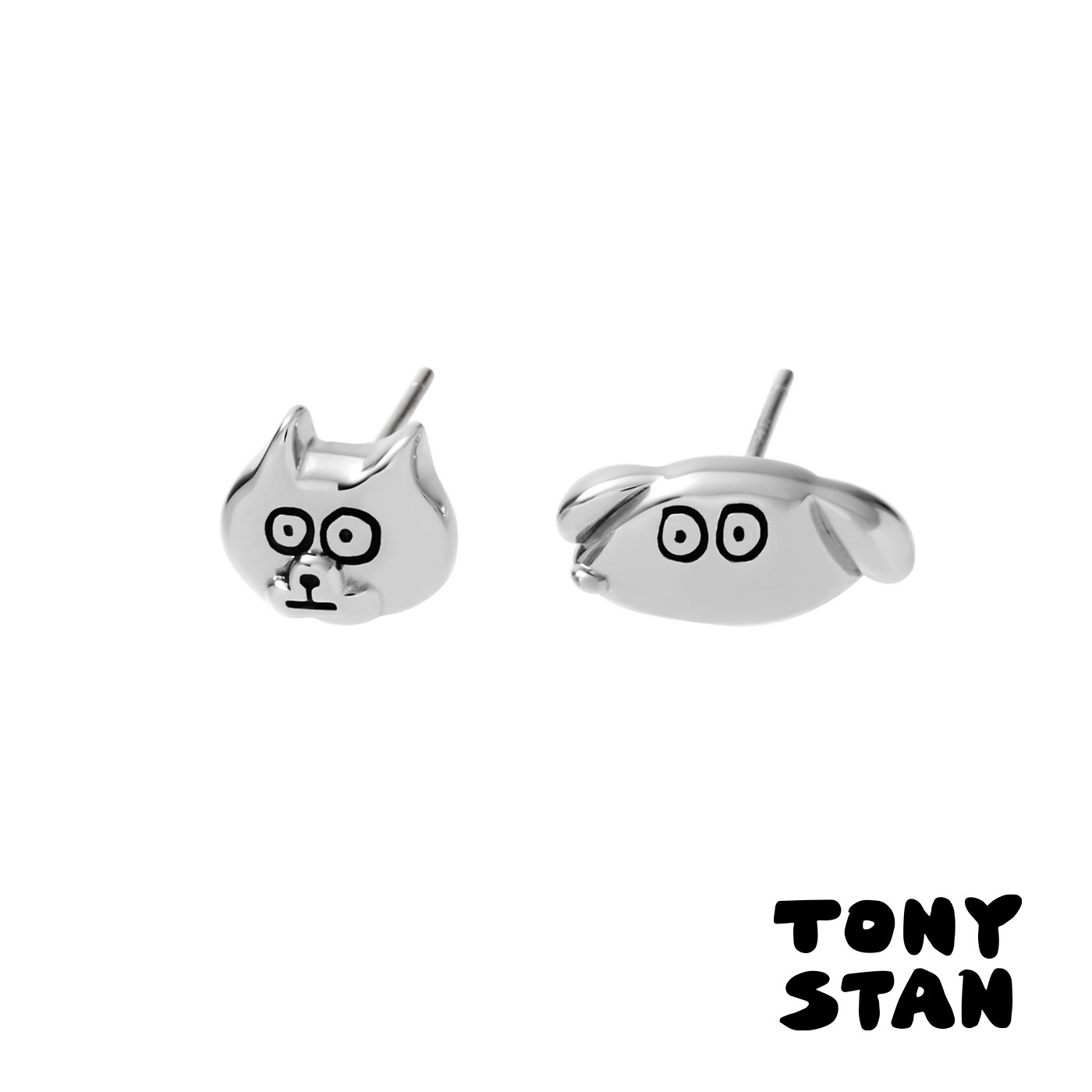 平價飾品,屎蛋唐尼聯名,銀針,貓,狗,耳環