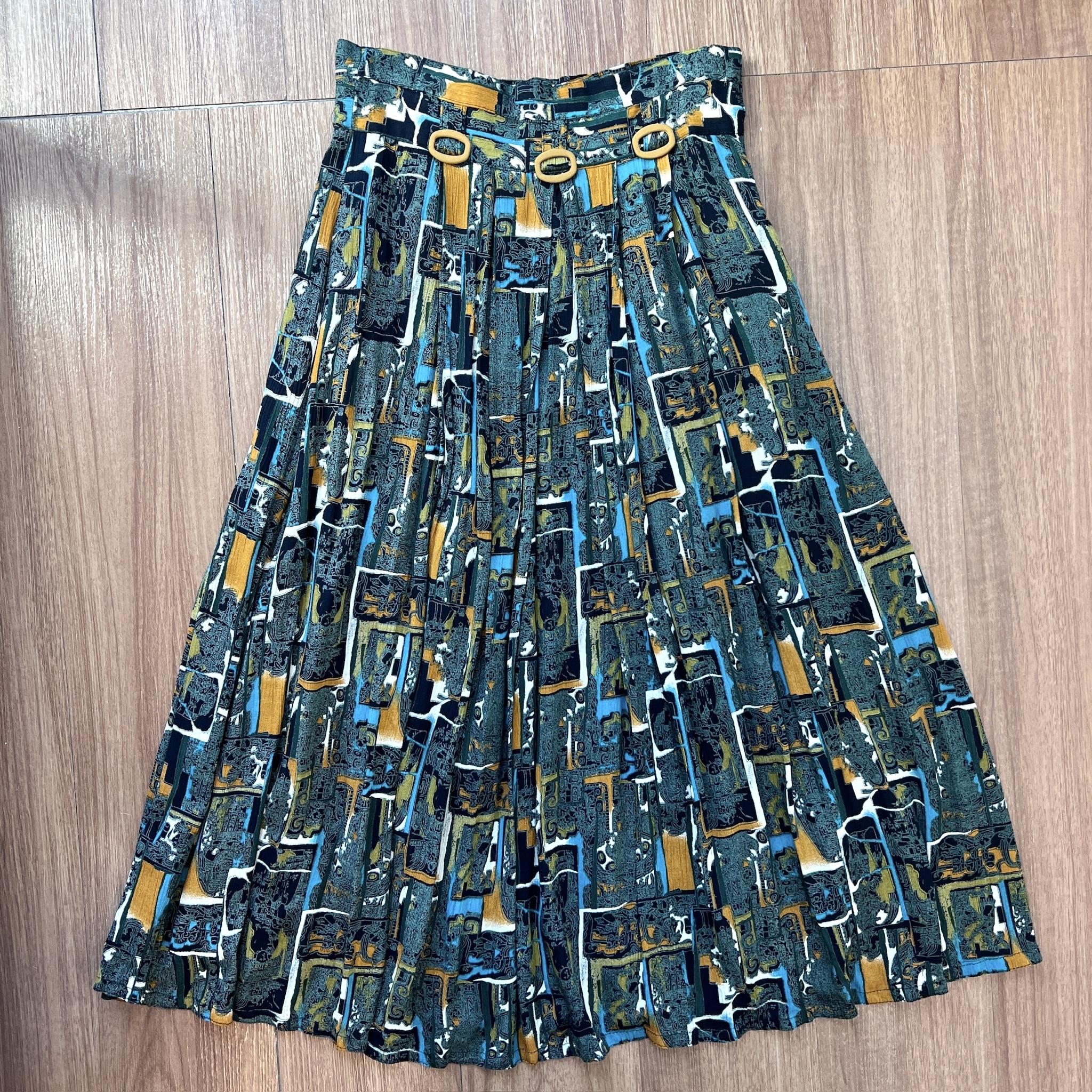 深綠古典圖騰半身裙