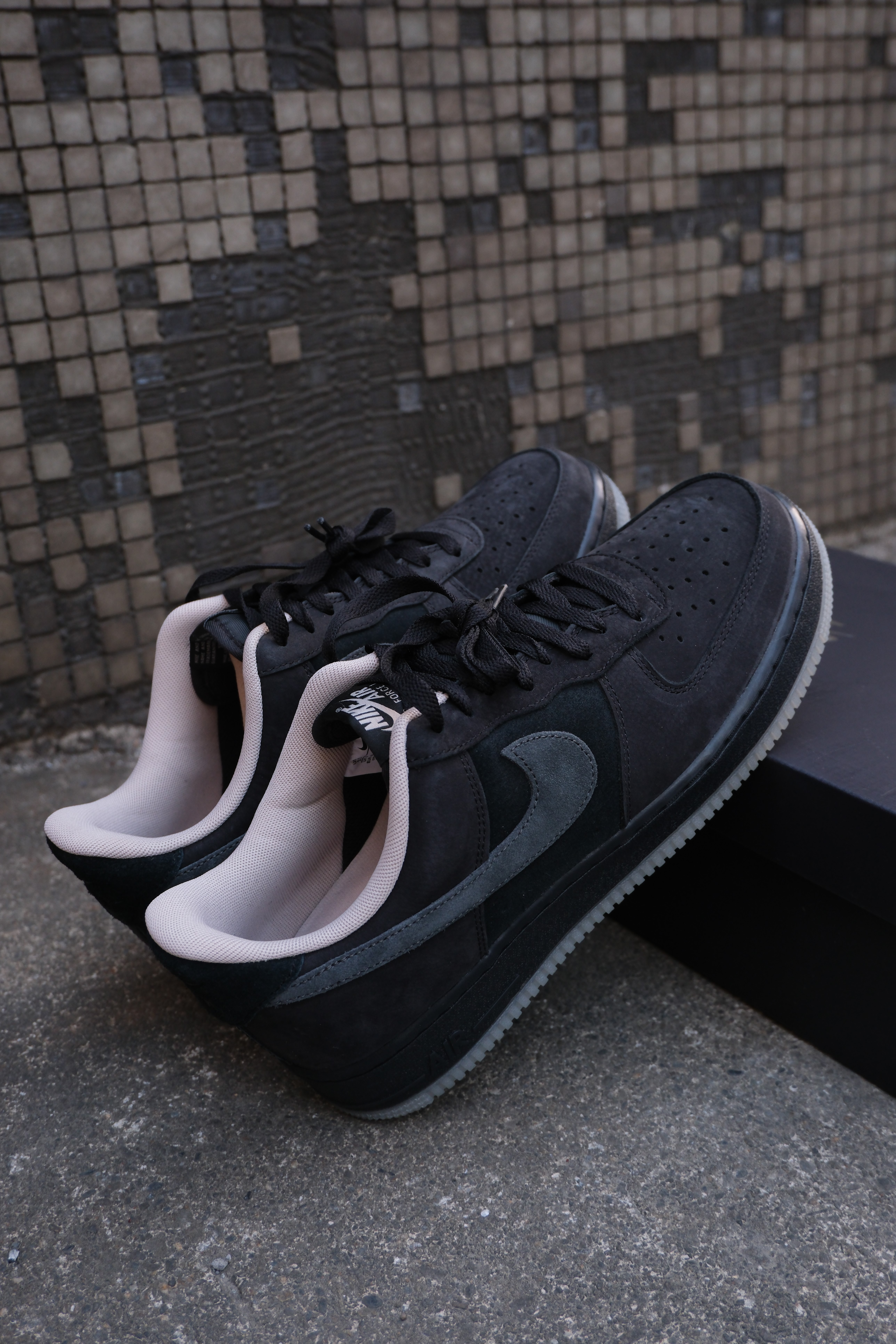 Nike Air Force 1 麂皮 黑灰 果凍底 休閒鞋 IQ9791-001