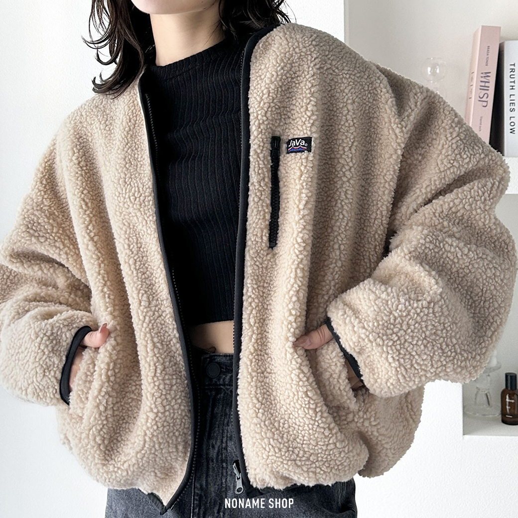 🔥限時特價🔥 JAVA 復古 雙面 滾邊 羊羔毛 外套 兩色 (女款)