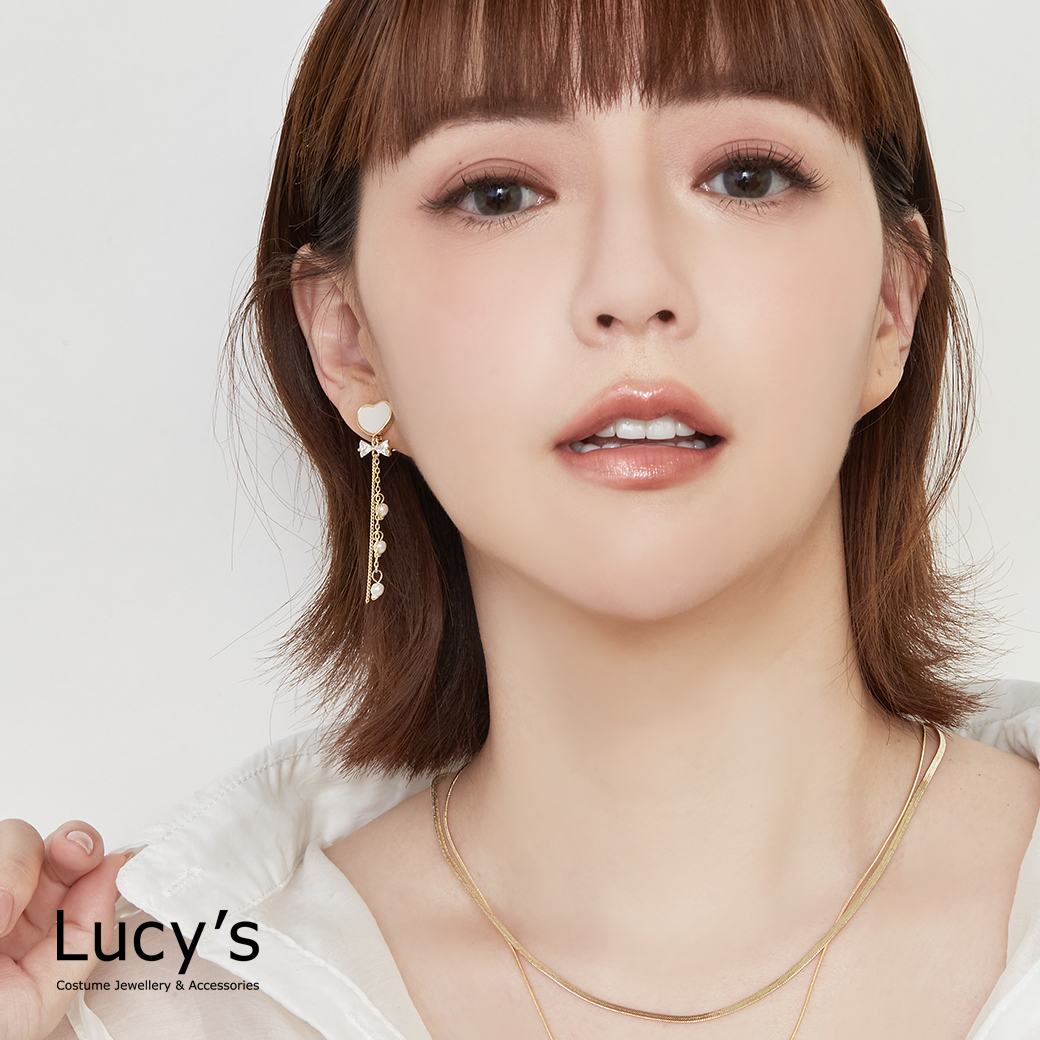 緞結珍心 夾式耳環 (二色) (126790/126791)