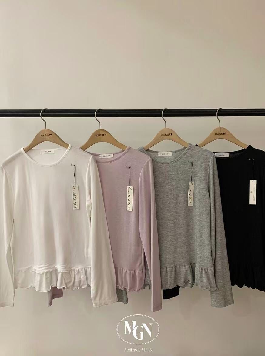 MN5415 褶皺下擺圓領上衣 *特價* (優惠碼同充值購物金不適用)