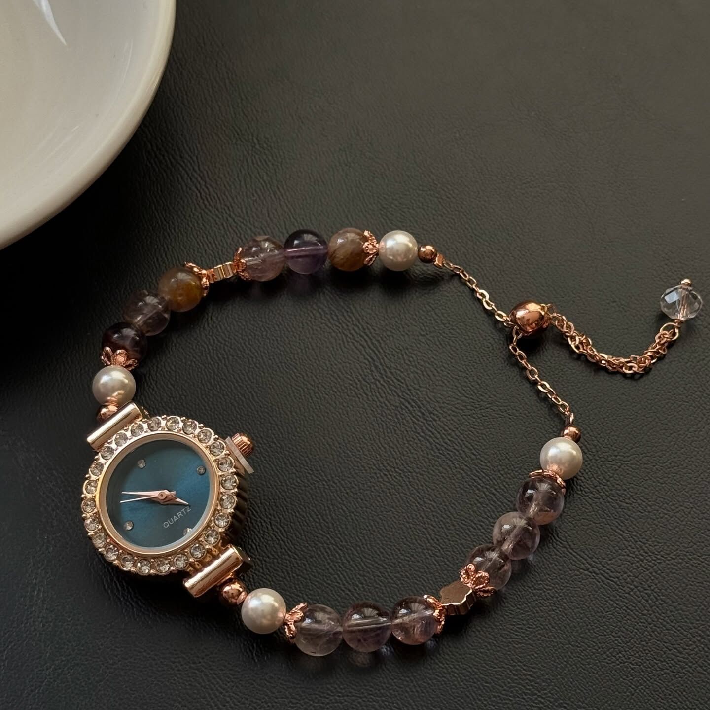 [原石] 紫幽靈水晶 水晶手錶