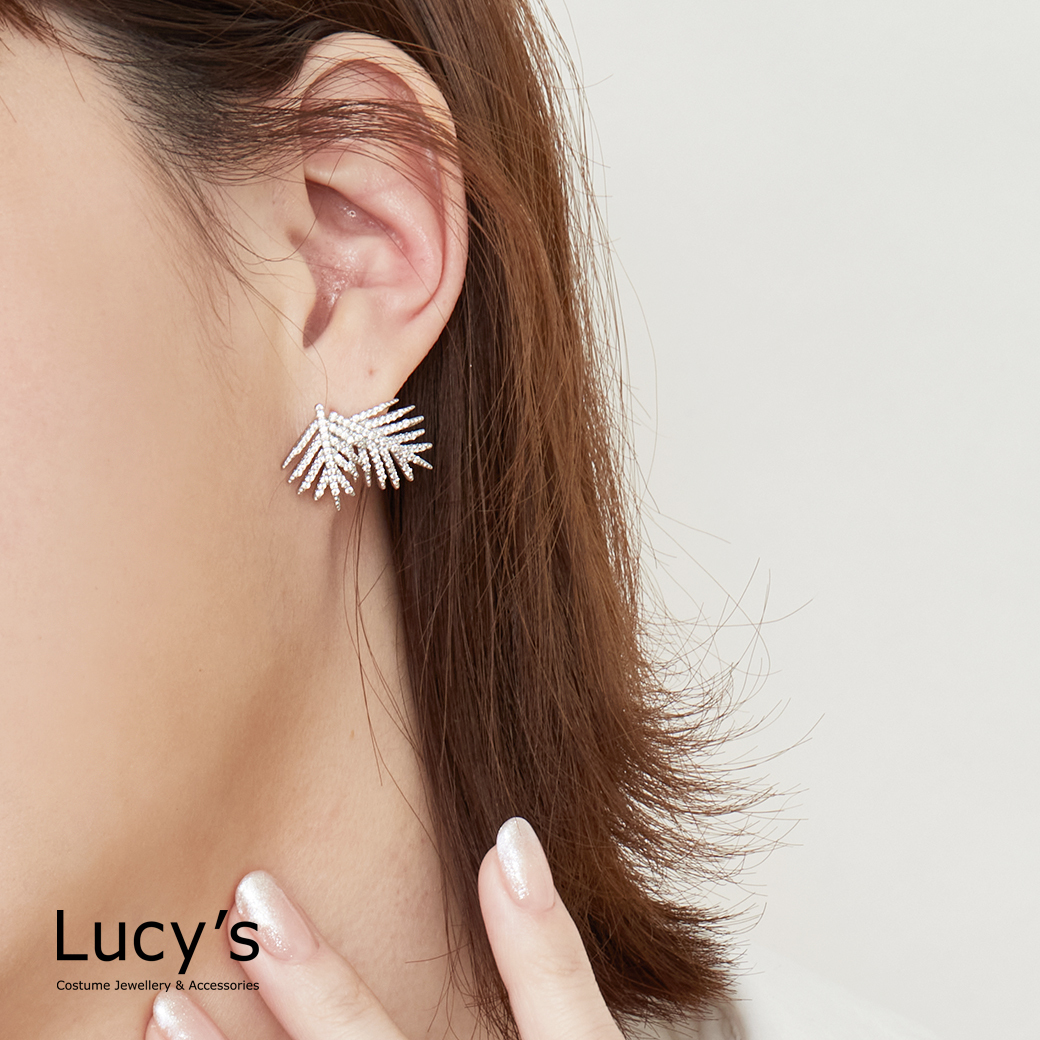 霧雪葉片 耳環 (124494)