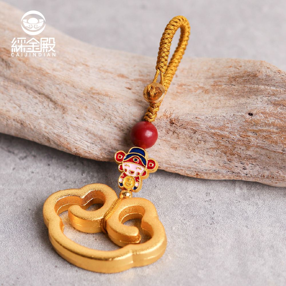 財神爺平安鎖招財吊飾｜祥雲｜旺財｜好運｜財祿雙收｜財富｜五路財【綵金殿】