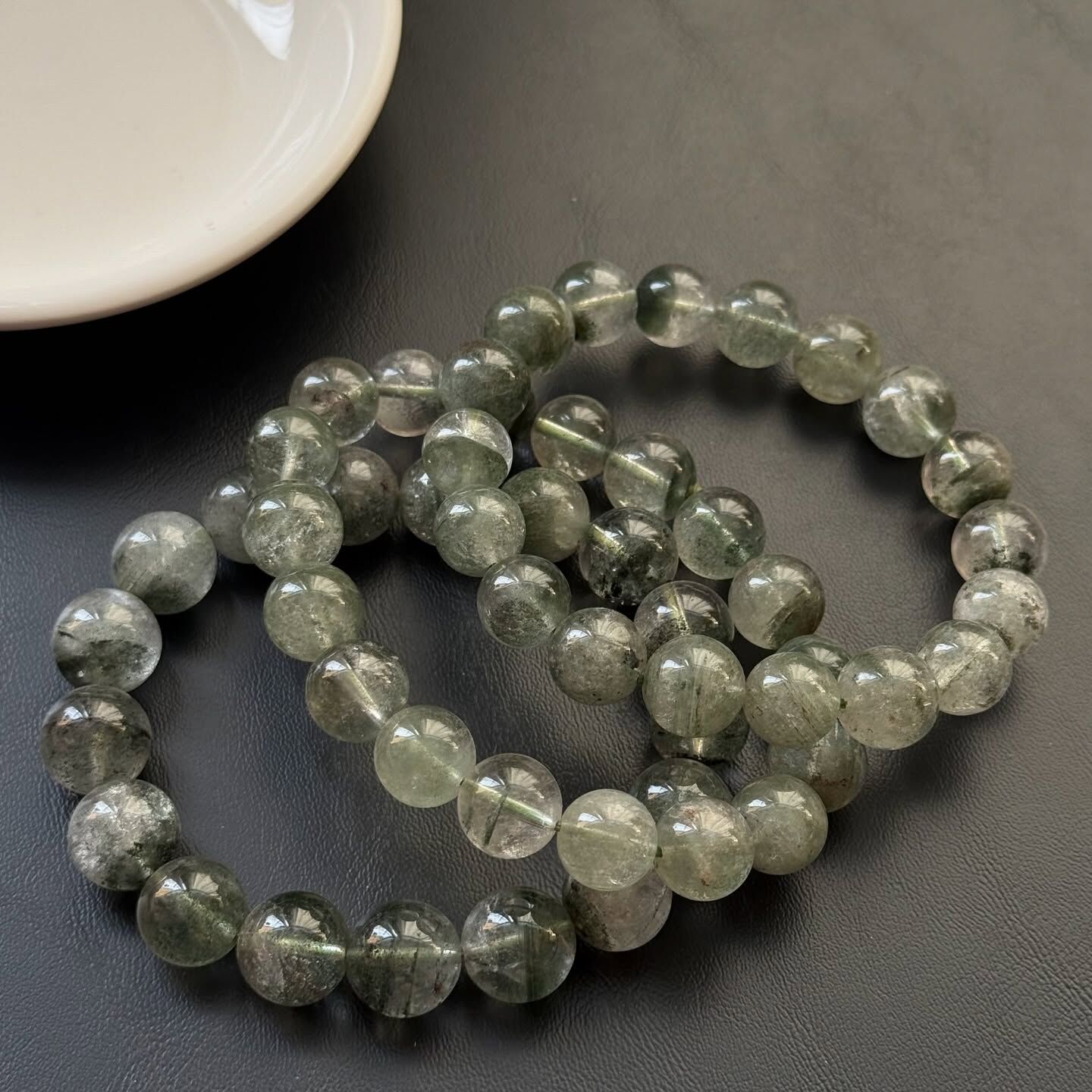 [原石] 綠幽靈水晶 水晶手串