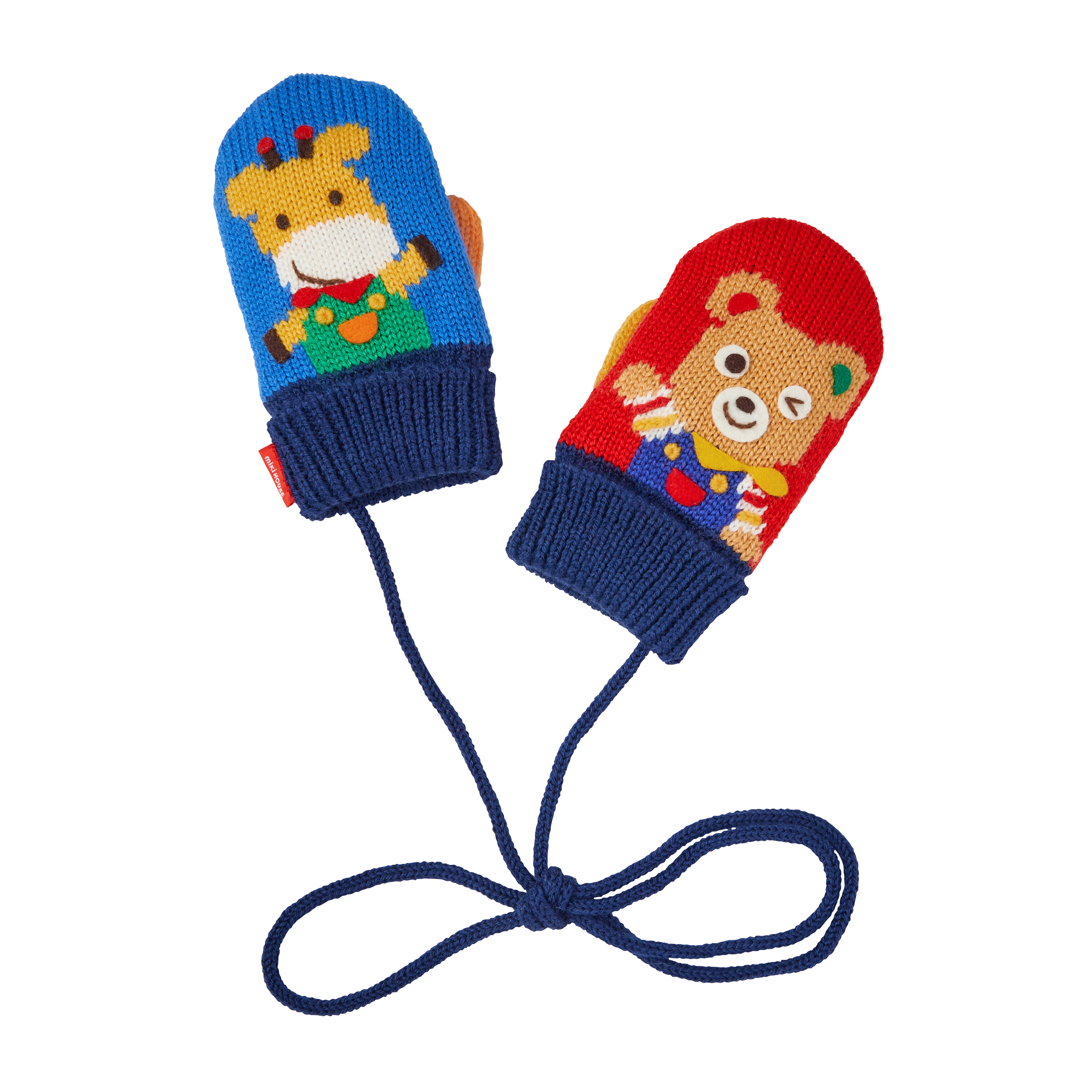 普吉熊好友針織手套-紅&藍