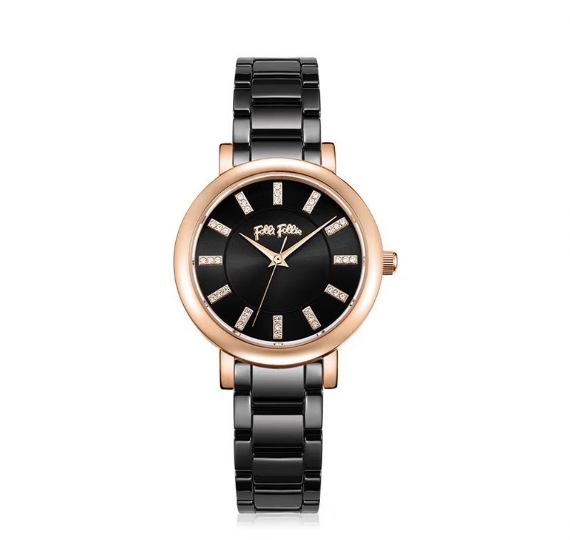 【Folli Follie 芙麗芙麗】WF17R028BSW 優雅 經典 晶鑽時標 陶瓷錶帶 日本機芯 石英 手錶 淑女 女士 永恆之輪 阿芙蘿黛蒂