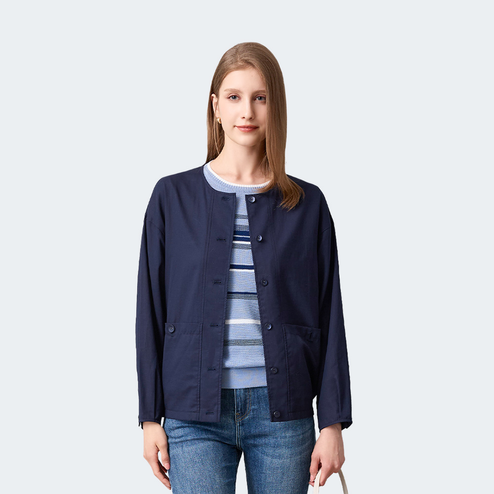 條紋匹馬棉針織上衣