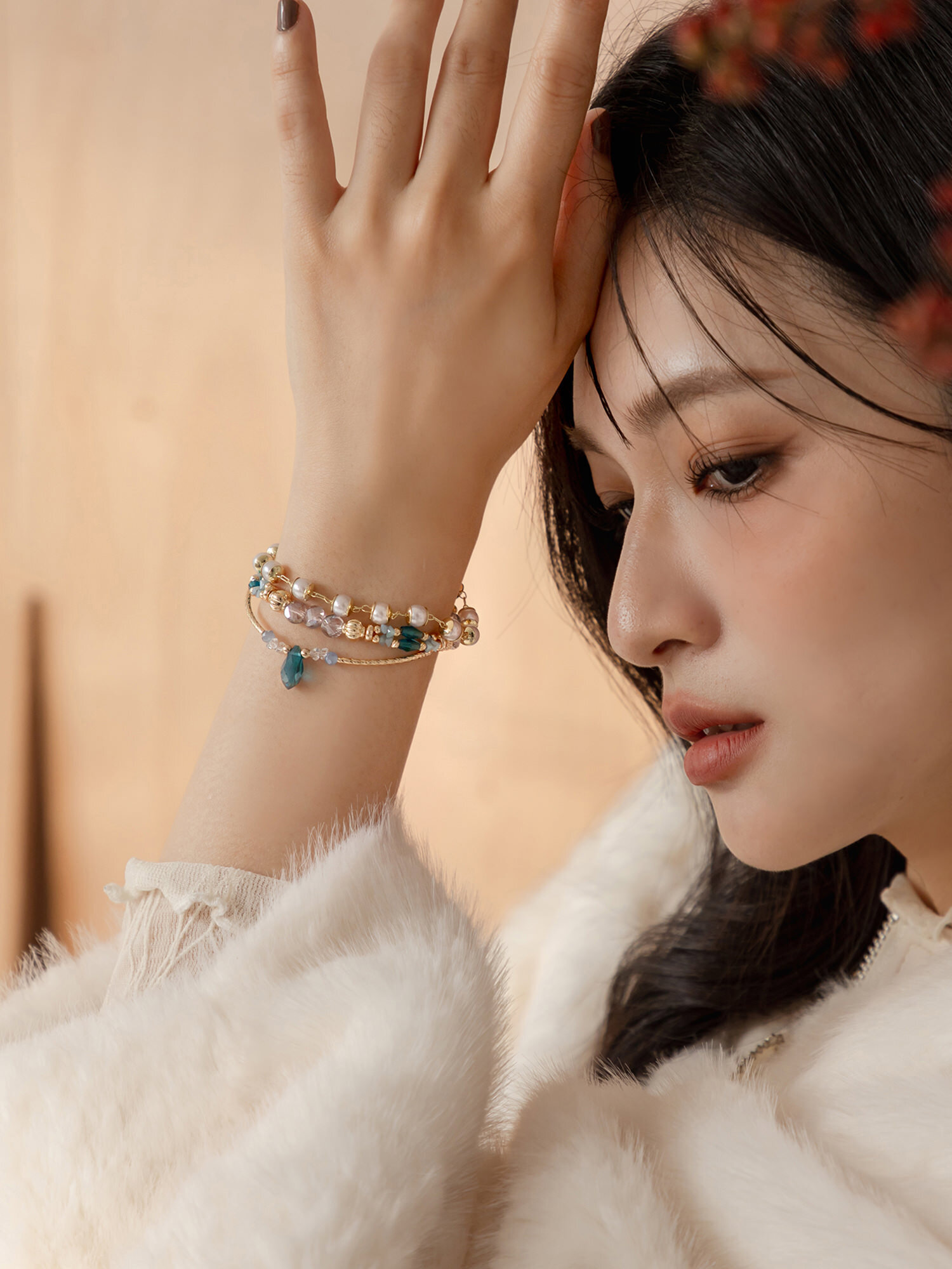 瀾光漫漫。MUCHAT手作14KGP透紫水晶珍珠手鍊