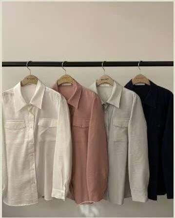 MN5423 立領雙口袋襯衫 *特價* (優惠碼同充值購物金不適用)