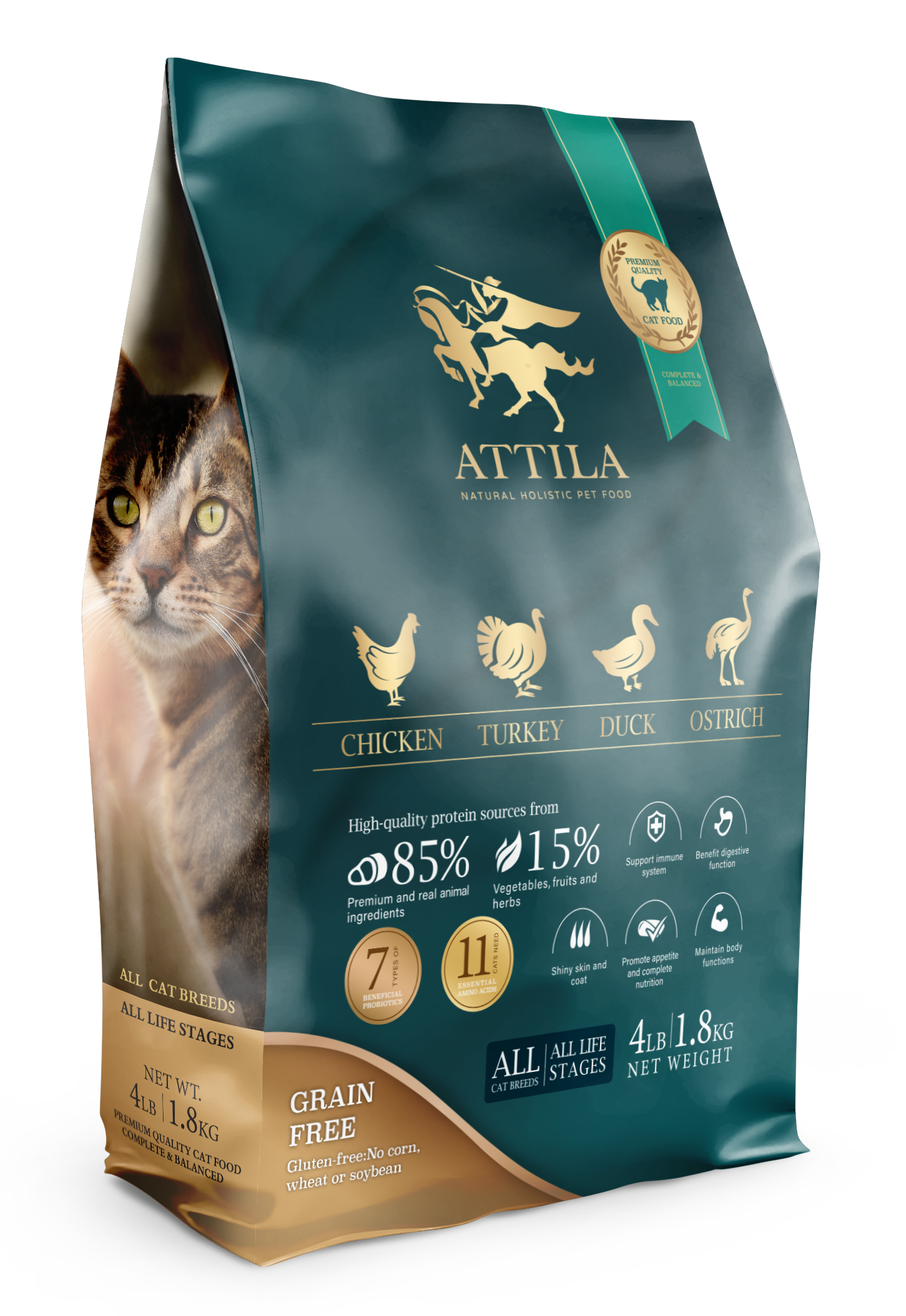 天然無穀物無麩質全齡寵糧-雞+火雞+鴨+鴕鳥(1.8kg)