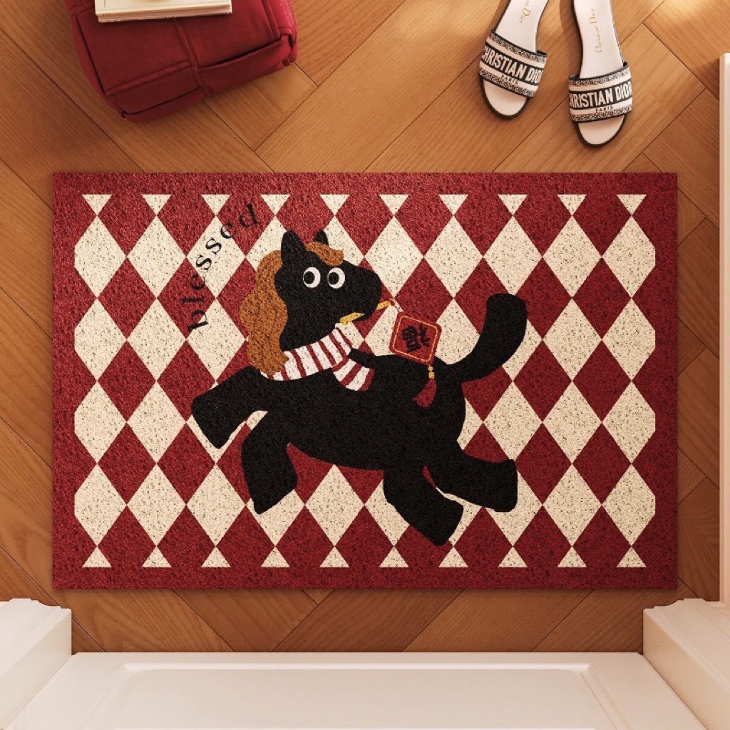 《6540》紅圍巾小馬絲圈地墊((絲圈))