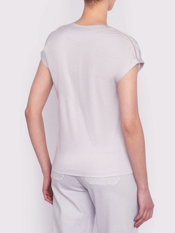 Eleventy 小包袖V領T(粉紫)