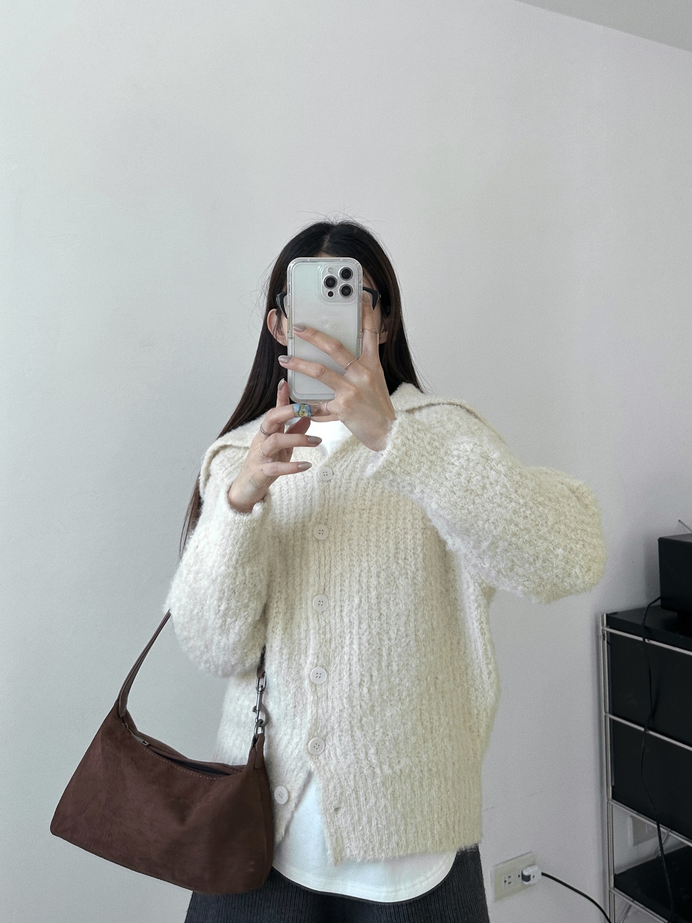 ＱＱ毛大翻領排釦上衣