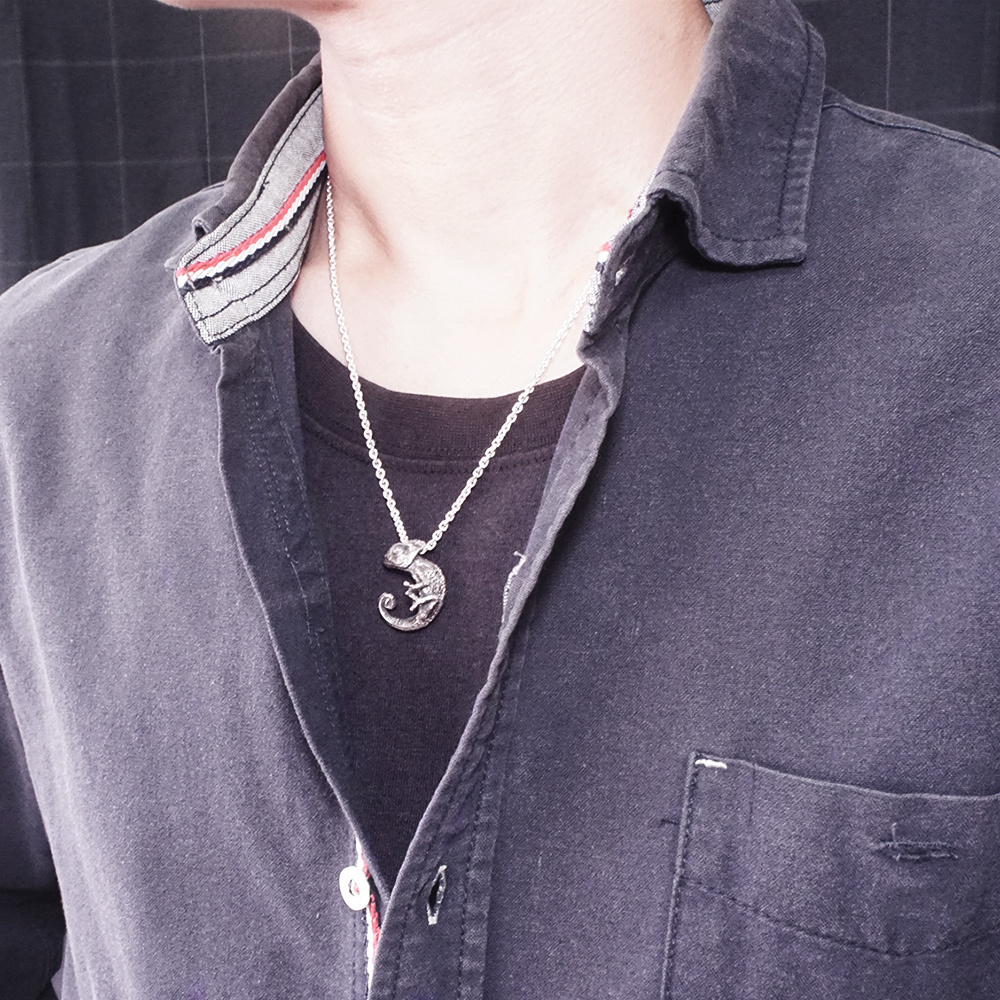 【快速出貨】變色龍 925純銀項鍊 20吋