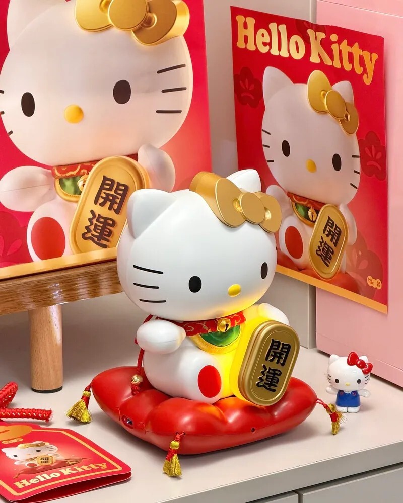 KTQ STORE ‧ Sanrio 三麗鷗 HELLO KITTY 招財貓 擺設 感應燈 小燈 禮盒