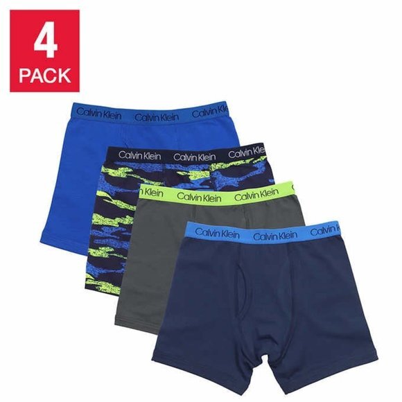 (現貨) Calvin Klein 男童平腳內褲4條裝 (M/M 8/10)